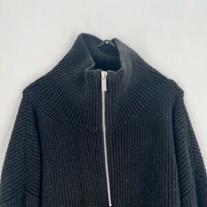 H&M Chunky Knit Half Zip Black Sweater